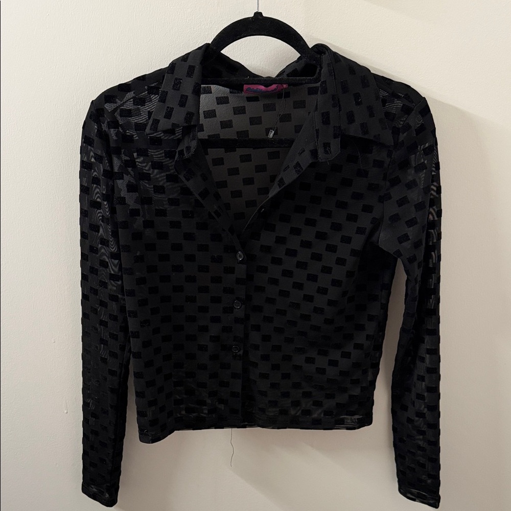 Edikted Black Button Down Shirt